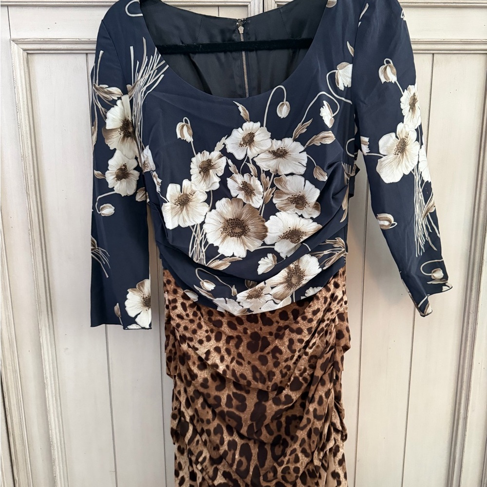 Dolce & Gabbana Elegant Floral and Leopard Dress